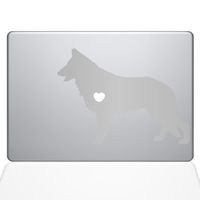 The Decal Guru I Love My German Shepherd Decal Vinyl Sticker, 15" MacBook Pro (2016 & Newer Models), Silver (1381-MAC-15X-S)