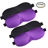 Xubox Sleep Mask, 4 Pack Lightweight & Comfortable Super Soft Large Adjustable 3D Contoured Eye Masks for Sleeping, Travel, Shift Work, Naps, Night Blindfold Eyeshade Sleeping Masks for Women and Men