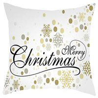 Indexshop Merry Christmas Throw Pillow Case Elk and Snowflakes Throw Pillow Case Modern Cushion Cover Square Pillowcase Decoration, Home Pillowcase 18x18 Decorative Cushion Pillow Cover (B)