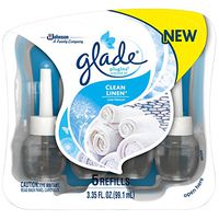 Glade PlugIns Refills Air Freshener, Scented Oil for Home and Bathroom, Clean Linen, 3.35 Fl Oz, 5 Count