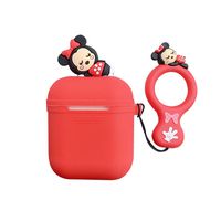 BONTOUJOUR AirPods Case, Super Cute Creative Funny Lying Cartoon Animal Soft Silicone Case Cover Protective Skin for AirPods1/2+Ring Lanyard-Minnie