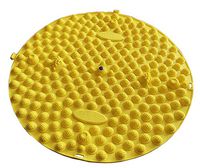 Round Foot Massager Therapy Mat Foot Massage Pad Shiatsu Sheet [Yellow]