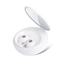 ALLIMITY True Wireless Headphones TWS Earbuds Bluetooth V4.2 in Ear Cordless Headset Twins Noise Canceling Earphone with Mic Portable Makeup Mirror Case for iPhone iPad Samsung Sony Android (White)