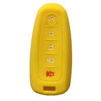 Ezzy Auto New Yellow Silicone Key Fob Case Cover Smart Key Case Shell Key Protector Key Jacket For Lincoln Ford 5 Buttons