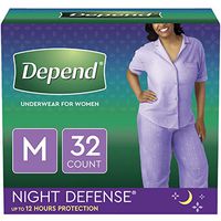 Depend Night Defense Incontinence Underwear for Women, Disposable, Overnight, M, Blush, 32 Count (2 Packs of 16) (Packaging May Vary)