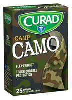 Curad 25 Camouflage Green Fabric Bandages (Pack of 6)