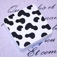Portable Plastic Case Set Mirror Contact Lens Case Containers (White Leopard)