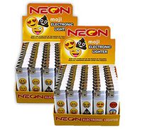 Emoji Neon Electronic Disposable Lighters, Wholesale Pack Lot Assorted Lighter (100)