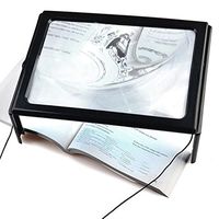 Magnifying Glass 3X Full Page Magnifier Hands-Free 4 LED Lights Magnification Loupe with Neck Cord for Old People Reading Low Vision Seniors Sewing Cross Stitch Inspection Repair Crafts Yxaomite