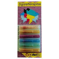 Denicotea Denitip Disposable Cigarette Filters 6 Pieces per Pack - Sparkle Glitter (5pks x 6-30 Total Filters)
