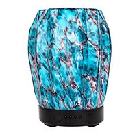 MoKo Essential Oil Diffuser, 75ml Glass Aromatherapy Mist Humidifier, Ultrasonic Air Purifier with LED Night Light / 4 Time Options/Auto Shut-Off for Office Home Study Yoga - Blue Glass