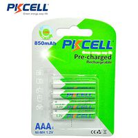 PKCELL 1.2V AAA 850mAh NiMh Pre-charged Rechargeable Battery 4Pcs