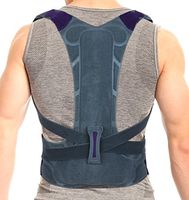 ORTONYX Snug High Back Support Brace Posture Corrector, Rigid Support Thoracic Lumbar Spine for Men and Women - S/M Gray
