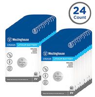 Westinghouse CR2025 Lithium Button Cell, Button Batteries, Coin Cells, Remote Battery, Remote Battery Cells (24 Counts)