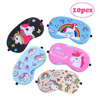 10 Pack Unicorn Sleeping Mask Cute Unicorn Blindfold Soft Eye Cover Eyeshade for Kids Teens Girls Women Travel Nap, Night Sleeping, Unicorn Themed Party Supplies 5 Patterns