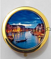 BlackKey Italy Tourism Travel Venice City 3-Compartment Decorative Pocket Gift Box Case Organizer for Pill, Color 2 -234