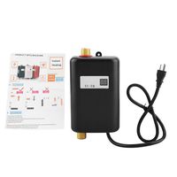 Water Heater - Water Heating Mini Electric Tankless Instant Hot Water Heater Bathroom Kitchen Washing (110V,3000W) (Color : Black)