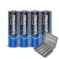 TENAVOLTS Rechargeable AA Lithium/Li-ion Batteries,Constant Output at 1.5V,Quick Charge,2775 mWh Electrical core Power- 4Count