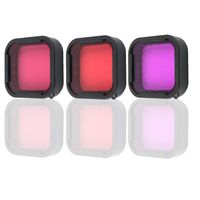 Amsuper 3 Pack Dive Filter for GoPro Hero 5 6 7 Black Super Suit Dive Housing - Red,Light Red and Magenta Filter - Enhances Colors for Various Underwater Video and Photography Conditions