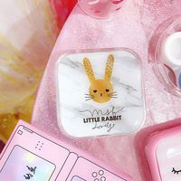 Hehing Cartoon Pattern Portable Contact Lenses Container Box for Outdoor Travel(White)