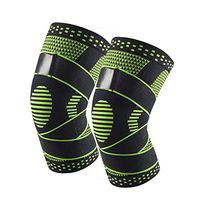 Knee Brace Compression Sleeve (1 Pair) for Running, Basketball, Tennis, Sports and Meniscus Tear, Arthritis, Joint Pain Relief, Injury Recovery for Women & Men (Green， M)