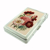 Perfection In Style Metal Cigarette Case with Built in Lighter Vintage Flowers Design 008