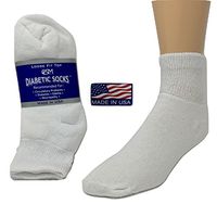 Diabetic Socks, Creswell Diabetic Socks, 12 Pack (1 Dozen Pairs), for Men and Women, Medical Socks for Neuropathy, Edema, Diabetes, Non-Binding, Low Cut Length, Size 10-13 Large, White