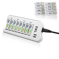 EBL 808U AA AAA Battery Charger with 16 Pack AA 2800mAh Rechargeable Batteries