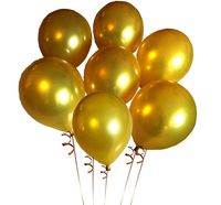 Elecrainbow 100 Pack 12 Inch 3.2 g/pc Thicken Round Metallic Pearlescent Latex Gold Balloons for Party Supplies and Decorations, Shining Gold