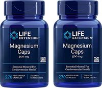 Life Extension Magnesium Caps 500mg, 270 Capsules (Pack of 2) 500mg Mag Supplement: Oxide, Citrate, Succinate, Glycinate