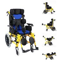 Lightweight Folding Wheelchair with Handbrakes Multi-Functional Fully Lying Flat Reclining Cerebral Palsy Children's Wheelchair