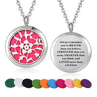 WPFdesign Stainless Steel Flower Aroma Therapy Aromatherapy Essential Oil Diffuser Necklace Locket Pendant (Style 19)