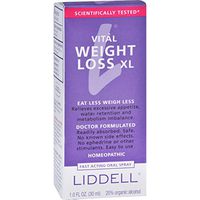 Liddell Homeopathic Weight Loss XL - Safe and Natural - Reduce Food Cravings - 1 fl oz (Pack of 2)