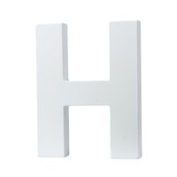 5.9"（L) x4.5"(H) x0.8"(W) 15x11.5x2cm Wall Letters Marquee Alphabet H Wood Wooden Number DIY Block Words Sign Hanging Decor Letter for Home Bedroom Office Wedding Party Decor White
