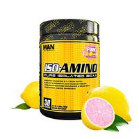 Man Sports Iso Amino Pure Isolated BCAA. Fat Burning Pink Lemonade Flavored BCAA Powder for Muscle Recovery and Lean Muscle Growth (30 Servings)