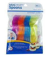 Jacent Disposable Mini Spoons, Dessert, Sauce or Baby Spoons - Multicolored - 28 Count per Pack, 1 Pack