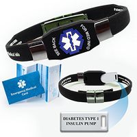 "Diabetes Type 1 Insulin Pump" Elite Medical Alert ID Bracelet for Men and Women