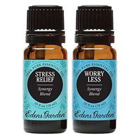 Edens Garden Stress Relief & Worry Less Essential Oil Synergy Blend, 100% Pure Therapeutic Grade (Highest Quality Aromatherapy Oils), 10 ml Value Pack