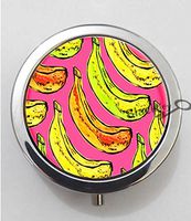 BlackKey Banana Pattern 3-Compartment Decorative Pocket Gift Box Case Organizer for Pill, Color 1 -991