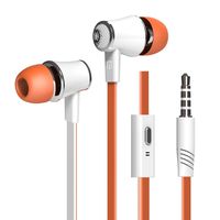Lagstom Earphones In Ear Headphones Wired Earbuds Colorful Bass Headsets Sweatproof Noise Cancelling with Microphone Button Control For Running GYM workout iPhone iPad iPod Android Mp3 Play (Orange)