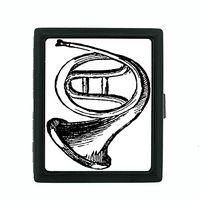 Perfection In Style Metal Cigarette Case Vintage Musical Instruments Design 014