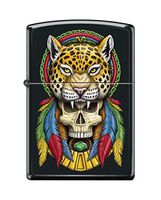 Zippo Lighter - Headdress Cheetah Skull