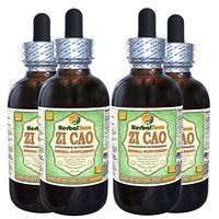 Zi Cao (Lithospermum Erythrorhizon) Glycerite, Dried Leaves Alcohol-Free Liquid Extract (Brand Name: HerbalTerra, Proudly Made in USA) 4x4 fl.oz (4x120 ml)