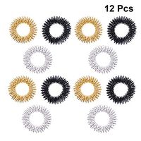 Healifty 12 pcs Spiky Sensory Finger Acupressure Massage Rings Fidget Toys for Kids Teens Adults