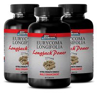 Ginseng powder - Longjack Power Eurycoma Longifolia 2275mg - Male virility supplement (3 Bottles - 180 Tablets)