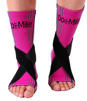 Doc Miller Ankle Brace Compression Sleeve - 1 Pair Men Women - Adjustable Stabilizers Elastic Support for Sprained Foot Joint Pain Achilles Tendonitis Volleyball Basketball Sport (Pink, Medium)
