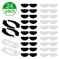 Eyeglass Nose Pads, Ztent 20 Pairs Nose Pads and 4 Eyeglass Retainer Sticky Pads, Adhesive Silicone Anti-Slip Nosepads for Eyeglass Sunglasses (Transparent and Black, 1mm)