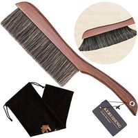 KERUIDENG Hand Broom-Soft Bristles Dusting Brush- Dusters for Cleaning Home Furniture Hotel Office Car, Long wood handle,15''Length