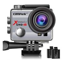Campark ACT74 Action Camera 4K 30fps WiFi Ultra HD Waterproof Sports Action Cam,Free Mounting Accessories 2 Rechargeable Batteries Bikes Motorbike Snorkeling(Silver)