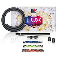 LUX Hookah Hose Mark II - Premium Silicone, Rich Color, Easy Clean Technology, Medical-Grade Aluminum Handle, and Premium Soft Hose (Pitch Black)
